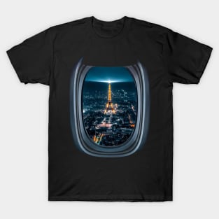 Airplane Window View Paris French T-Shirt